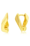 Simona Irregular Shape Huggie Hoop Earrings In Gold