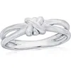 Simona Knot Textured Ring In Silver