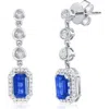 Simona Lab Grown Ruby & Diamond Drop Earrings In Sapphire