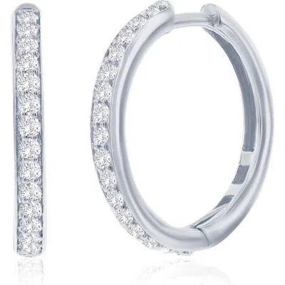 Simona Lab-grown Diamond Hoop Earrings In Silver