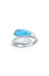 Simona Larimar & Mother-of-pearl Bypass Ring In Silver