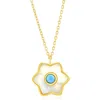 Simona Larimar & Mother-of-pearl Flower Pendant Necklace In Multi