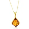 Simona Marquise Cut Amber Pendant Necklace In Gold