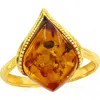 Simona Marquise Cut Amber Ring In Gold