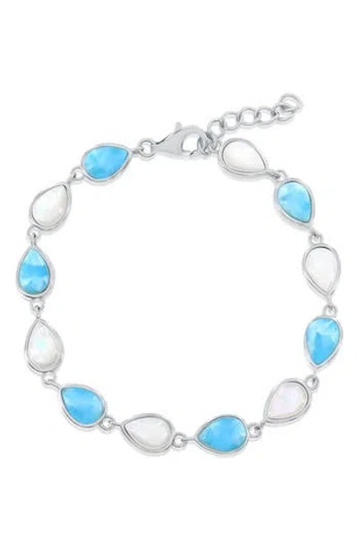 Simona Mother-of-pearl & Larimar Bracelet In Blue