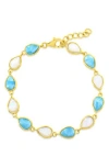 Simona Mother-of-pearl & Larimar Bracelet In Gold