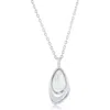Simona Mother-of-pearl Geometric Pendant Necklace In Silver