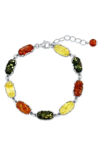 Simona Multicolored Amber Station Bracelet