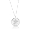 Simona Octagon Cubic Zirconia Star Pendant Necklace In Silver