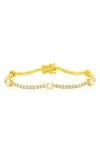 Simona Opal & Cubic Zirconia Tennis Bracelet In Gold