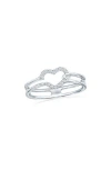 Simona Open Heart Cubic Zirconia Ring