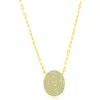 Simona Oval Cubic Zirconia Pendant Necklace In Gold