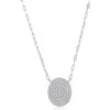 Simona Oval Cubic Zirconia Pendant Necklace In Silver