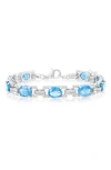 Simona Oval White Topaz Bracelet In Blue