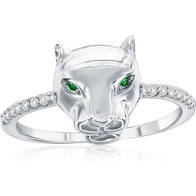 Simona Panther Sterling Silver Cubic Zirconia Ring