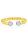 Simona Pavé Cubic Zirconia Bangle Bracelet In Two-tone