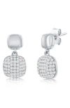 Simona Pavé Cubic Zirconia Cushion Drop Earrings