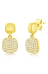 Simona Pavé Cubic Zirconia Cushion Drop Earrings