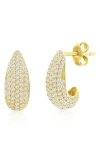 Simona Pavé Cubic Zirconia Huggie Hoop Earrings In Gold