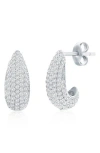 Simona Pavé Cubic Zirconia Huggie Hoop Earrings In Metallic