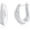 Simona Pavé Cubic Zirconia Huggie Hoop Earrings In Metallic