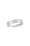 Simona Pavé Cubic Zirconia Square Adjustable Ring
