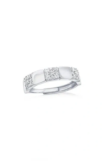 Simona Pavé Cubic Zirconia Square Adjustable Ring