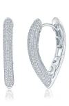 Simona Pavé Cubic Zirconia V Hoop Earrings