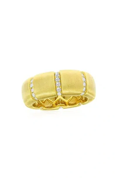 Simona Pavé Cz Band Ring In Gold