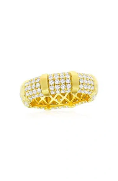 Simona Pavé Cz Band Ring In Gold