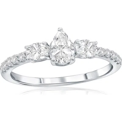 Simona Pear & Oval Cubic Zirconia Ring In Silver