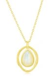 Simona Pear Mother-of-pearl Pendant Necklace In Gold