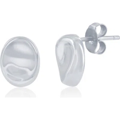 Simona Polished Oval Stud Earrings