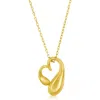 Simona Puffed Heart Pendant Necklace In Gold