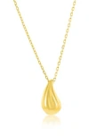 Simona Puffed Teardrop Pendant Necklace In Gold