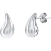 Simona Puffy Teardrop Stud Earrings In Metallic