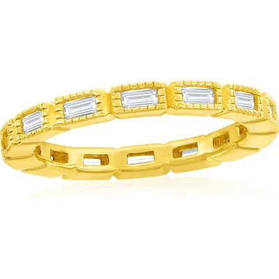 Simona Rectangle Cubic Zirconia Band Ring In Gold