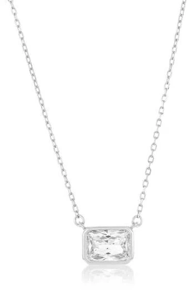 Simona Rectangle Cubic Zirconia Pendant Necklace