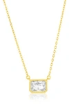 Simona Rectangle Cubic Zirconia Pendant Necklace