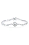 Simona Round Cubic Zirconia Halo Tennis Bracelet