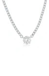 Simona Round Cubic Zirconia Pendant Tennis Necklace