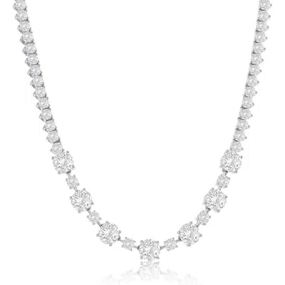 Simona Round Cubic Zirconia Station Tennis Necklace