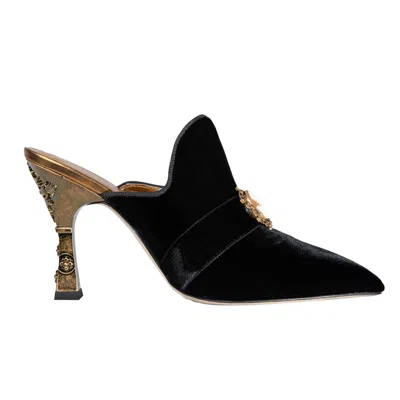 Simona Rusk Women's Allegra Mule In Black Velvet