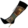 Simona Rusk Women's Black / Brown Isobella Lace-up Knee Length Boots In Multi