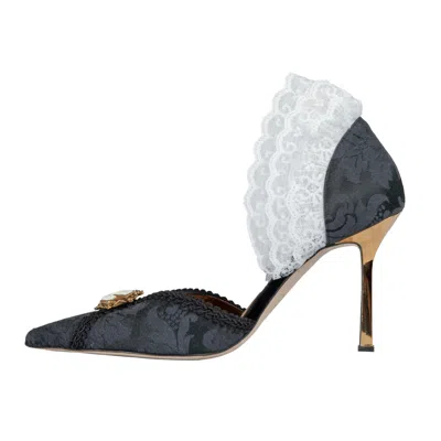 Simona Rusk Women's Black Ophelia Lace Stiletto In Multi