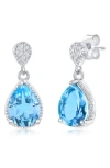 Simona Semiprecious Stone & White Topaz Drop Earrings In Blue