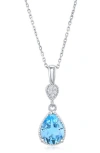 Simona Semiprecious Stone & White Topaz Pendant Necklace In Blue