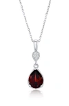 Simona Semiprecious Stone & White Topaz Pendant Necklace In Burgundy