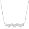 Simona Square Cubic Zirconia Bar Pendant Necklace