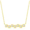 Simona Square Cubic Zirconia Bar Pendant Necklace